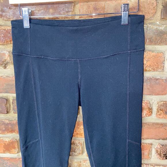 Athleta Mind Over Mat Black Lace-Up Strappy Capri Leggings Women's Size Small - Picture 3 of 7